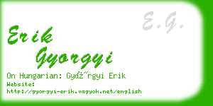 erik gyorgyi business card